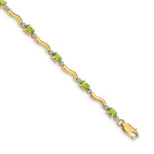 Kazi Luxury 14k Fancy Diamond and Peridot Bracelet